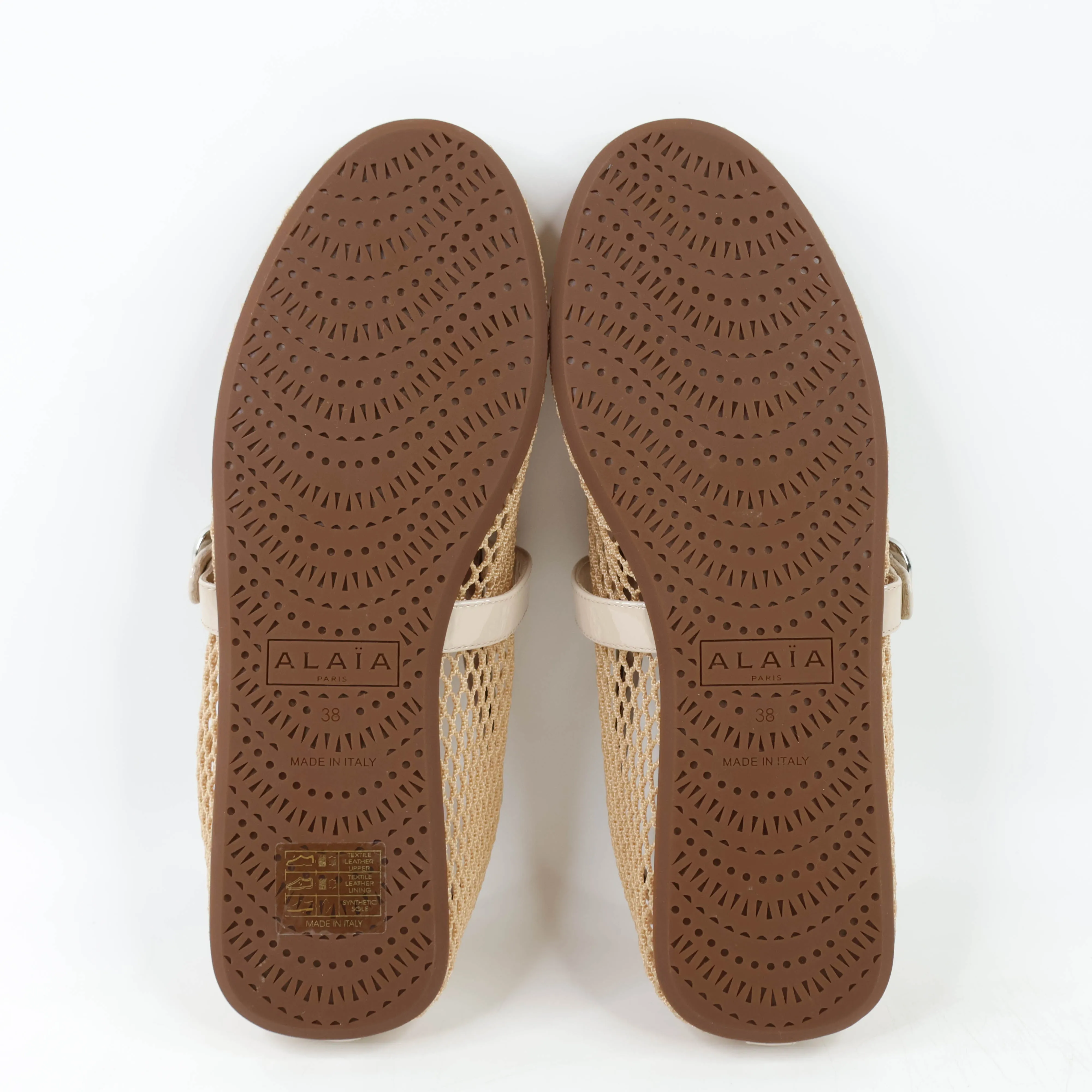 Alaia Ballet Flats Fishnet Patent 38