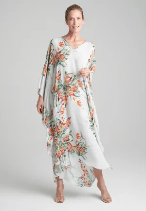 Alma Silk Kaftan in Water Mill