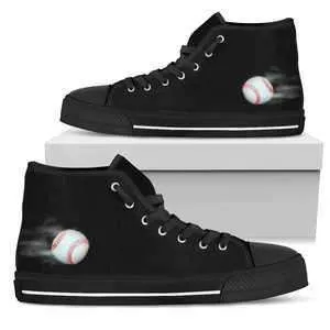 Baseball in Flight Men's High Top Sneakers