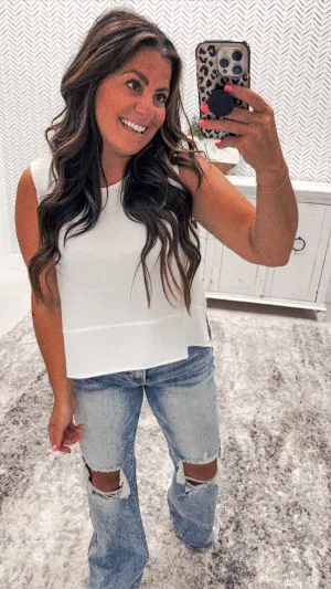 Breezy Off White Tank