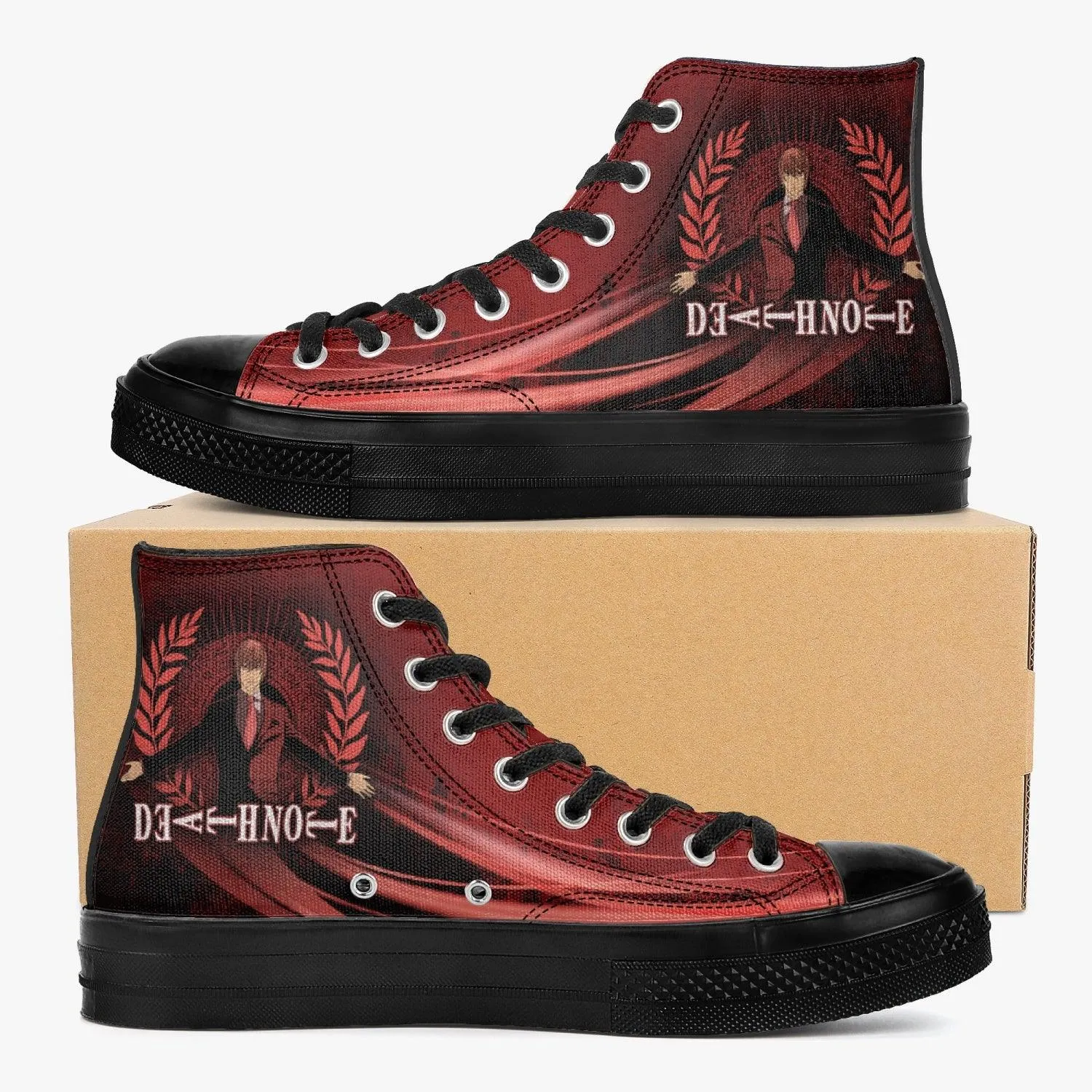 Death Note Kira Red/Black A-Star High Anime Shoes