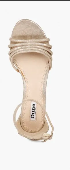 Dune London "Kayleen" Gold Wedge Sandals- 8