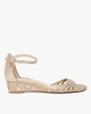 Dune London "Kayleen" Gold Wedge Sandals- 8