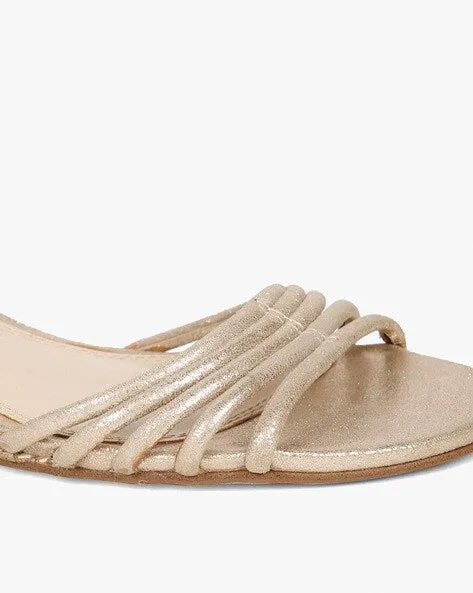 Dune London "Kayleen" Gold Wedge Sandals- 8