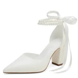 Funki Buys | Shoes | Women's Satin and Pearl Wedding Shoes