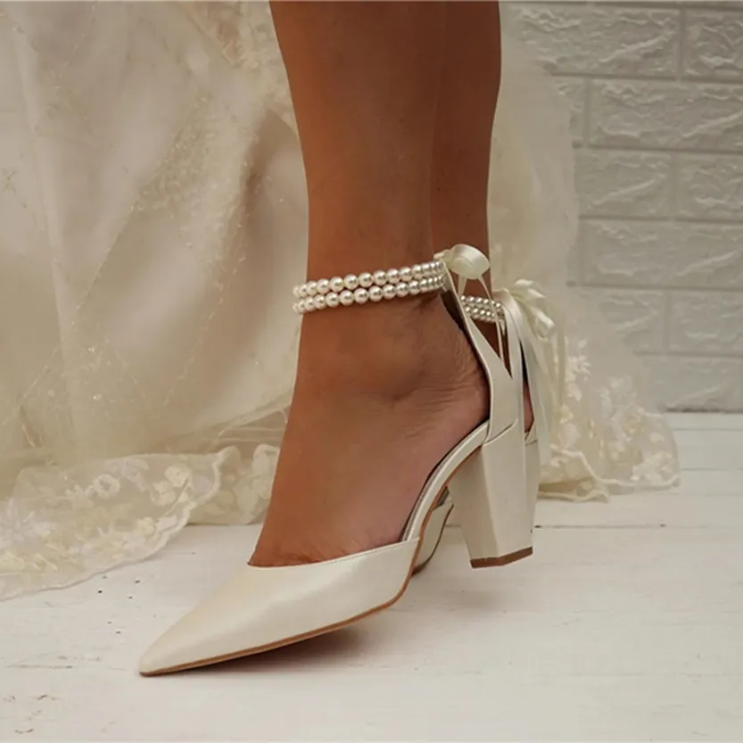 Funki Buys | Shoes | Women's Satin and Pearl Wedding Shoes