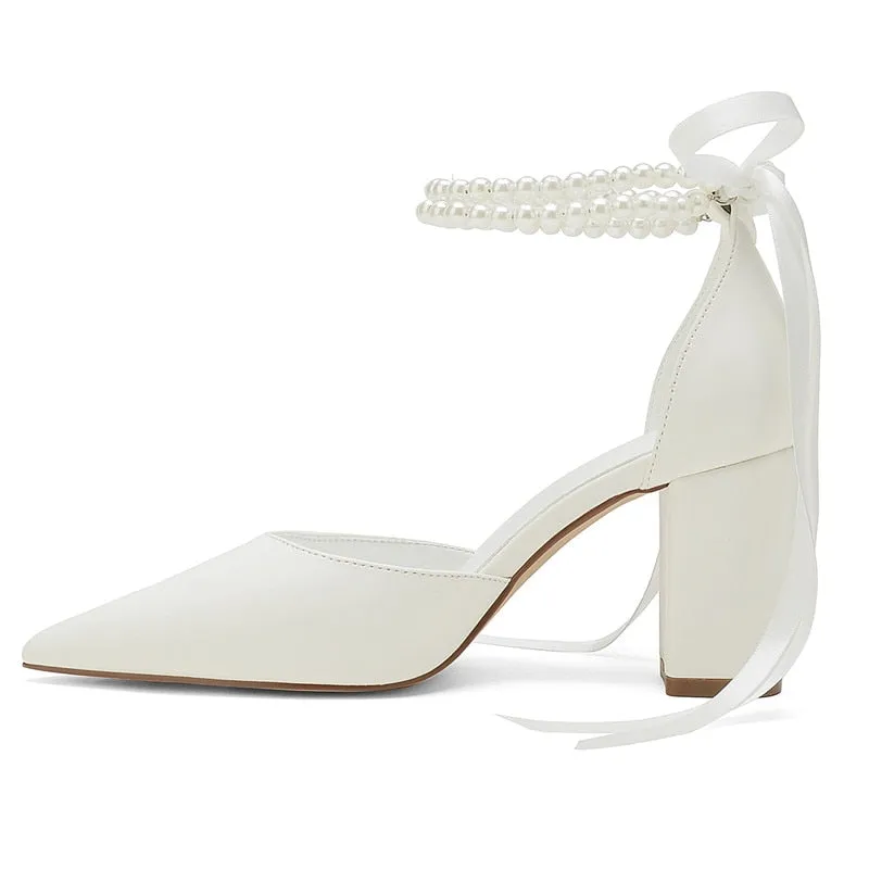 Funki Buys | Shoes | Women's Satin and Pearl Wedding Shoes