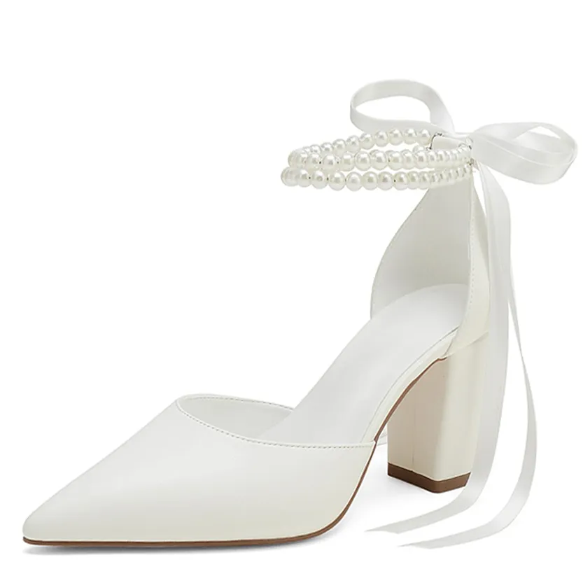 Funki Buys | Shoes | Women's Satin and Pearl Wedding Shoes