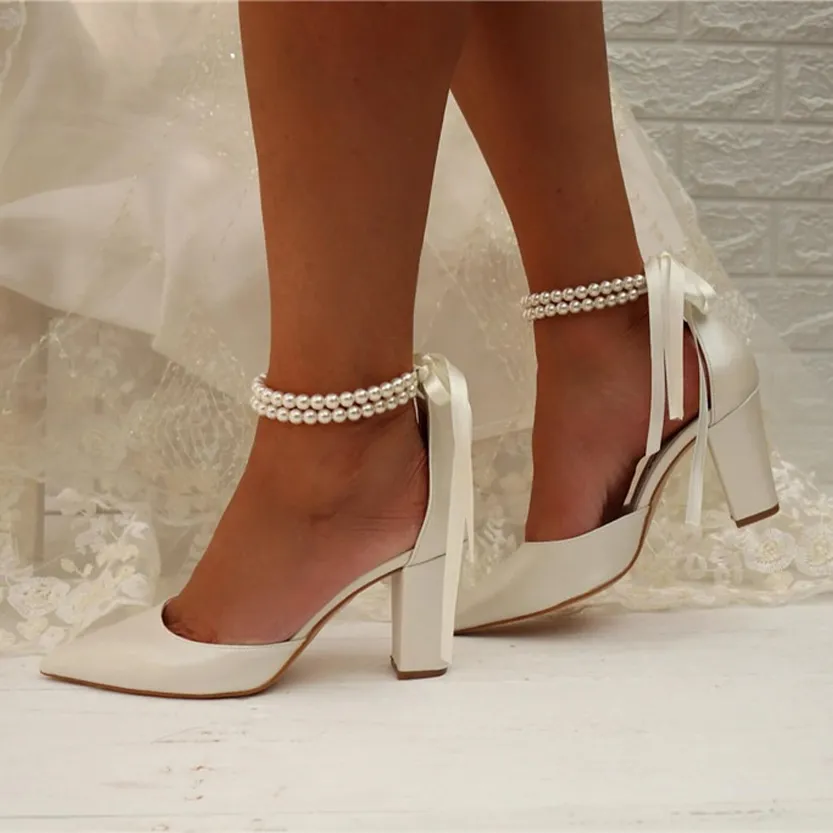 Funki Buys | Shoes | Women's Satin and Pearl Wedding Shoes
