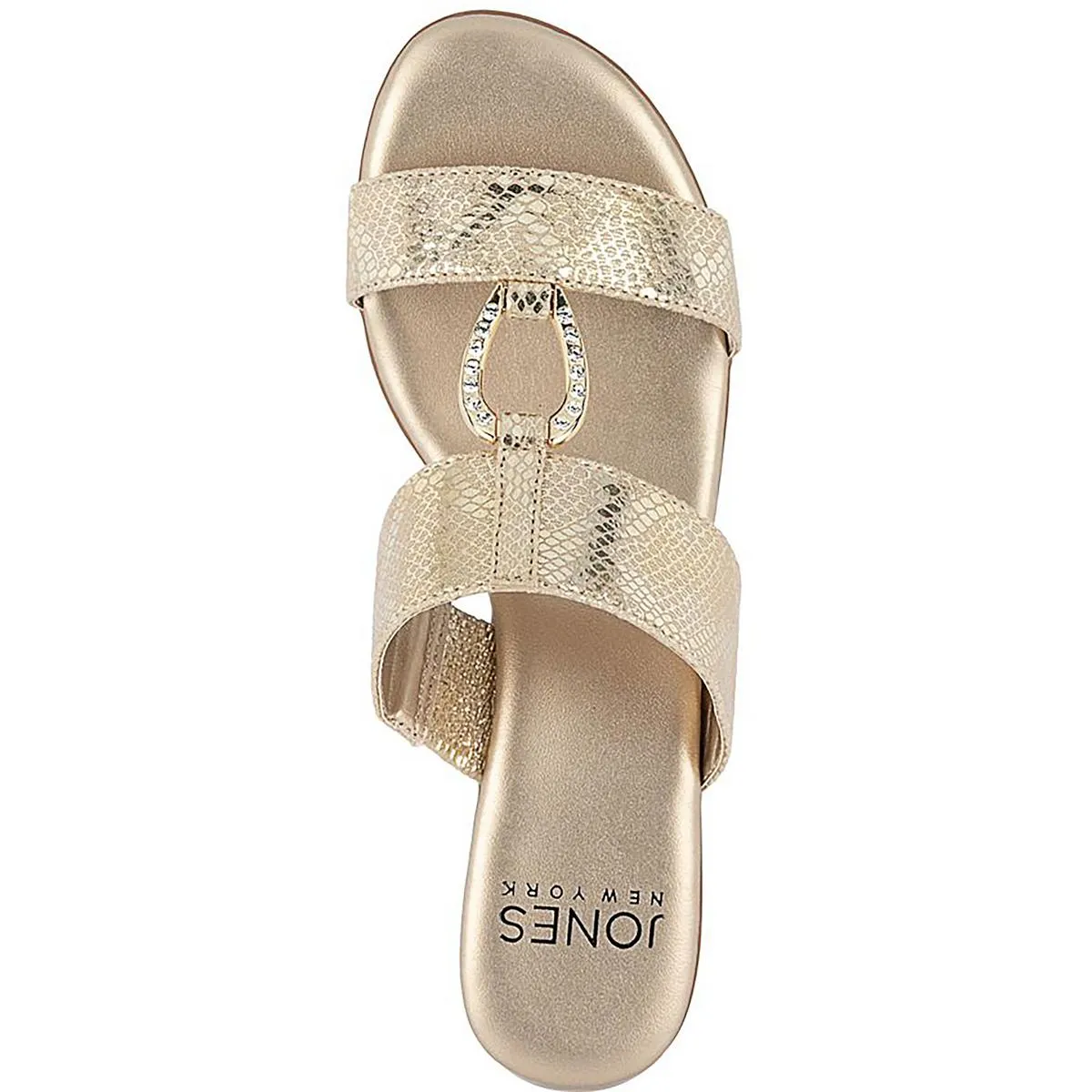 Jones New York Womens Eanna Embellished Slip-On Wedge Sandals