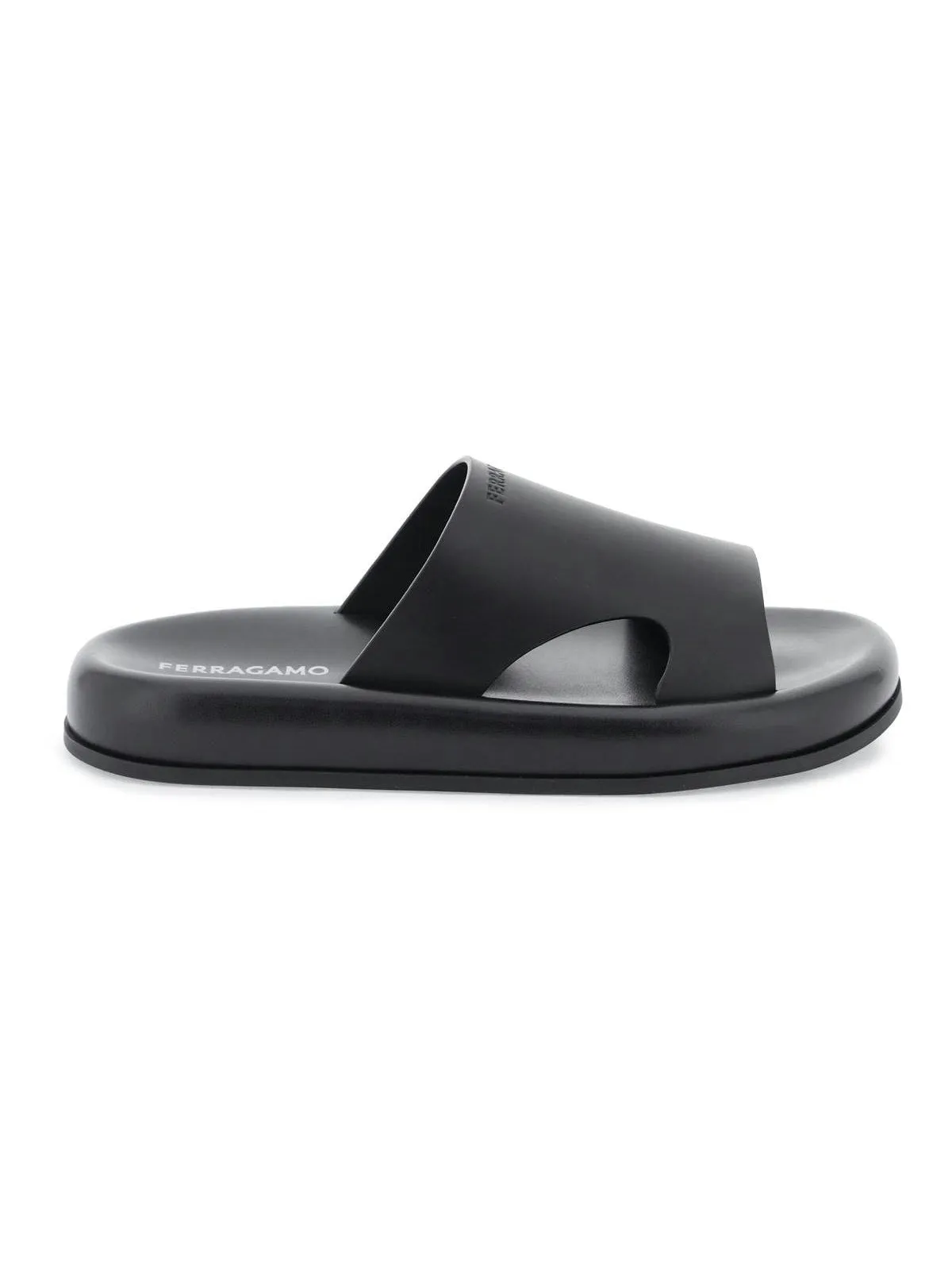 Men's Salvatore Cut-Out Slides in Black | Size 8 | 0224850772060