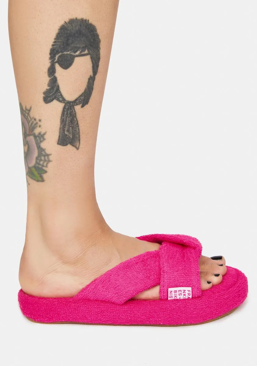 Pink Juna Terry Slides