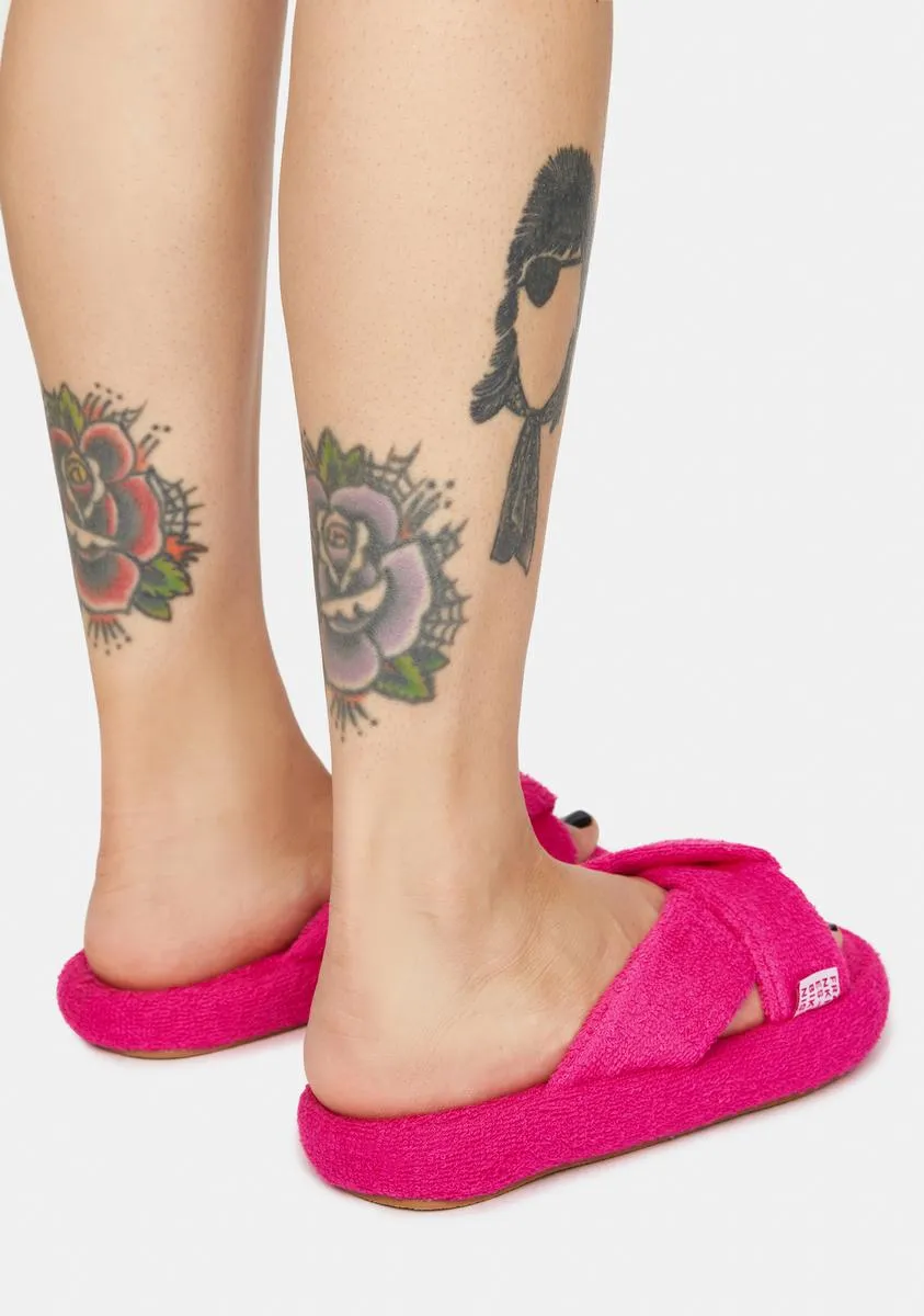 Pink Juna Terry Slides