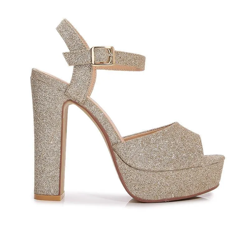 Rhinestone Heel Sandals
