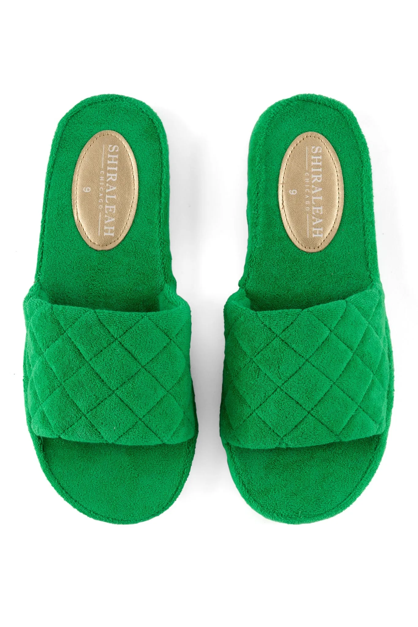 Shiraleah Sol Terry Pool Slides, Green - FINAL SALE ONLY