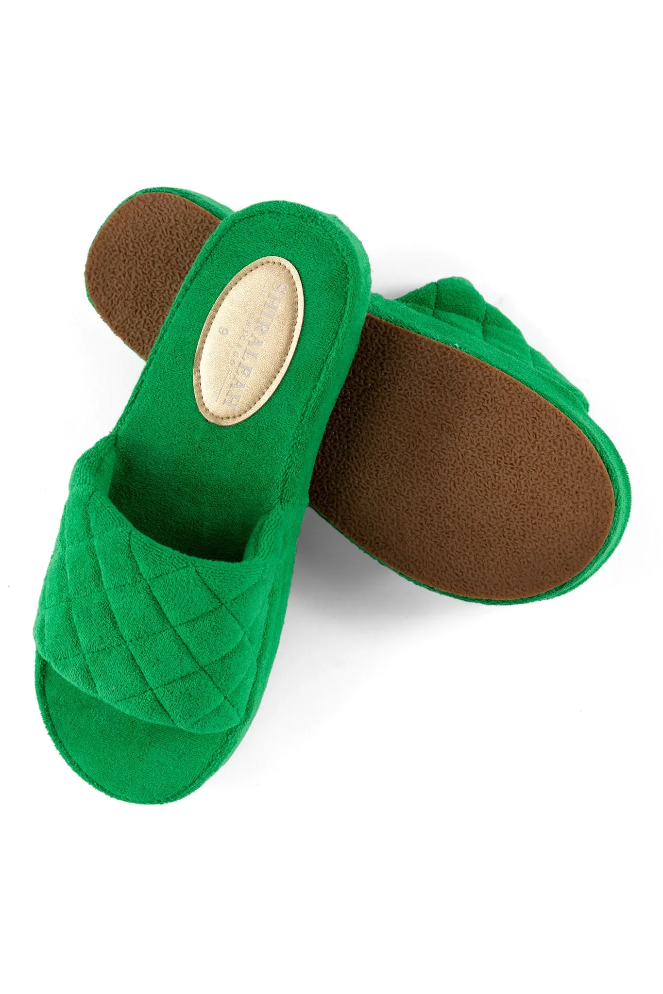 Shiraleah Sol Terry Pool Slides, Green - FINAL SALE ONLY