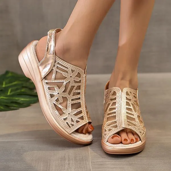 Women's Casual Hollow Mesh Wedge Sandals 14551417S